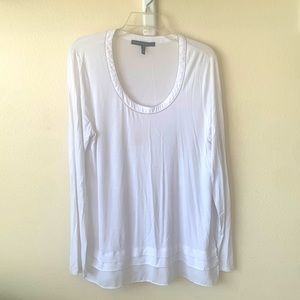 Long sleeve white long shirt